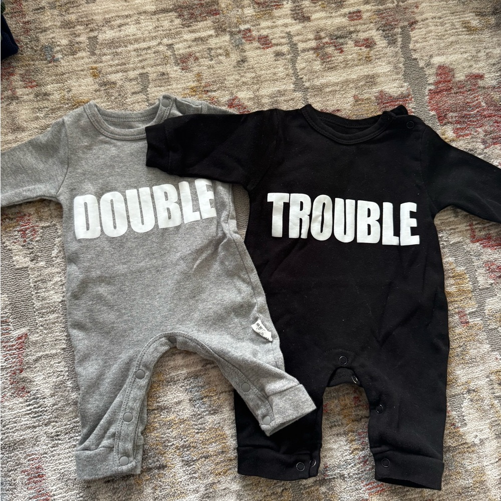 Amazon Kids One Piece Footies - Gray and Black